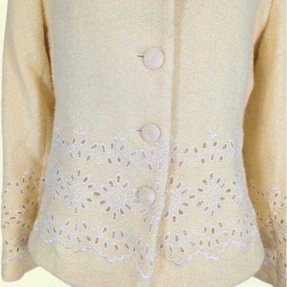 Rickie Freeman‎ Teri Jon Blazer/Jacket 12 Yellow Wool Nylon US - Picture 3 of 6